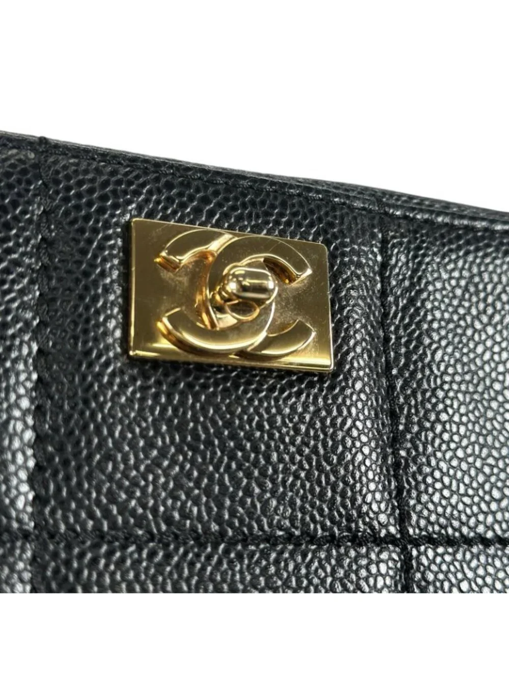 Chanel Choco Bar Tote Bag Leather Black